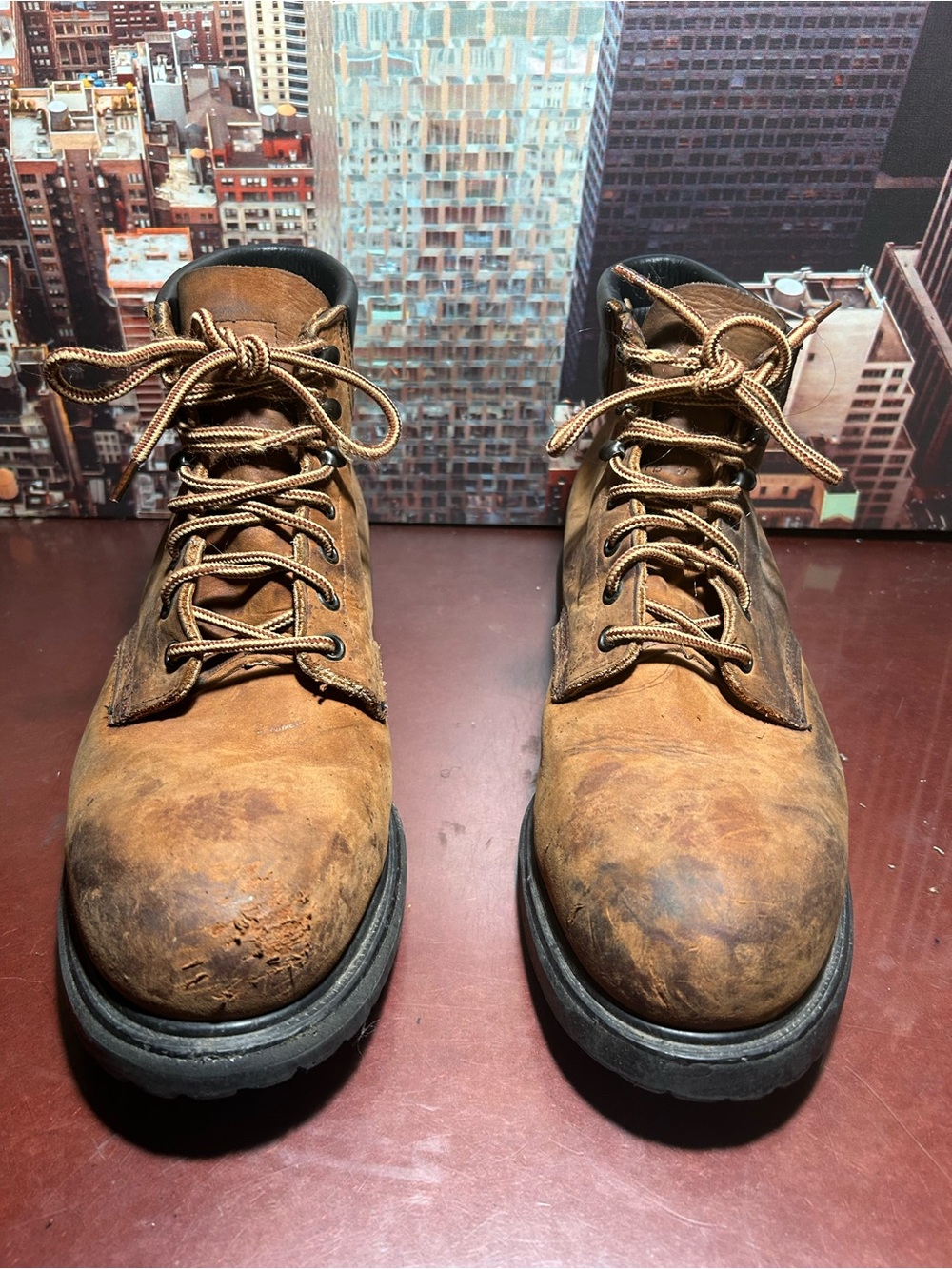 Red wing Men's Brown Leather Work Boots - Steel Toe sz 12 D
